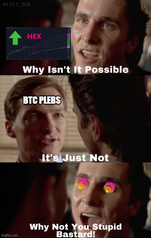 Why isn't it possible | @LEET_JUK; BTC PLEBS | image tagged in why isn't it possible | made w/ Imgflip meme maker