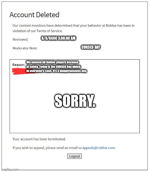 Roblox has a CURSED account DELETE IT? 