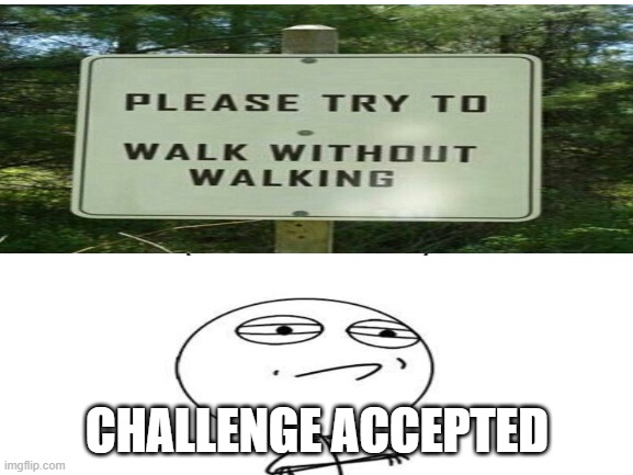 Challenge accepted | CHALLENGE ACCEPTED | image tagged in fun | made w/ Imgflip meme maker