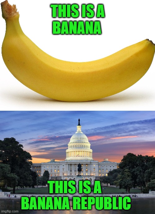 yep |  THIS IS A; BANANA; THIS IS A; BANANA REPUBLIC | image tagged in democrats | made w/ Imgflip meme maker
