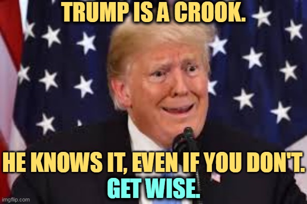 It's about time you figured it out. There's a reason Trump's troubles never go away, and the reason is Trump. | TRUMP IS A CROOK. HE KNOWS IT, EVEN IF YOU DON'T. GET WISE. | image tagged in trump dilated and taken aback,trump,crook,criminal,guilty | made w/ Imgflip meme maker