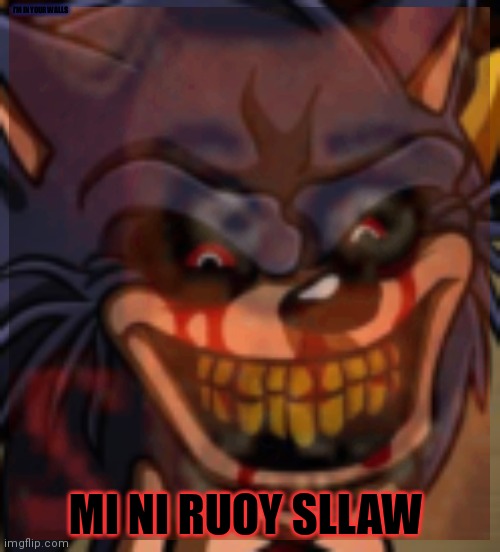 I'M IN YOUR WALLS MI NI RUOY SLLAW | made w/ Imgflip meme maker