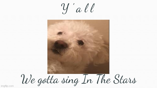 Do it for Techno and Floof. o7 king | Y ' a l l; We gotta sing In The Stars | image tagged in white box | made w/ Imgflip meme maker