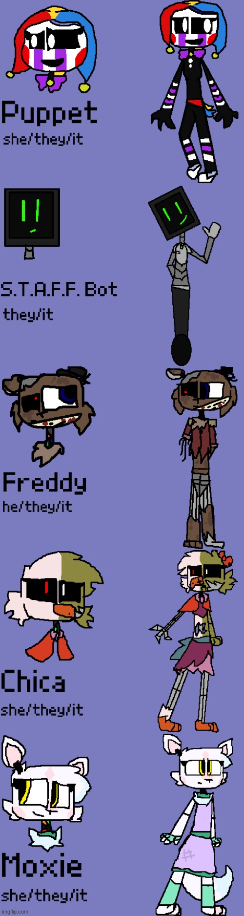 The Forsaken Animatronics + Others | image tagged in don't steal my art,fnaf | made w/ Imgflip meme maker