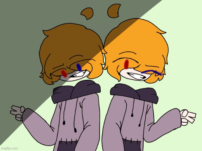 2 twin oc’s I made. Any idea on what I should name them? | made w/ Imgflip meme maker