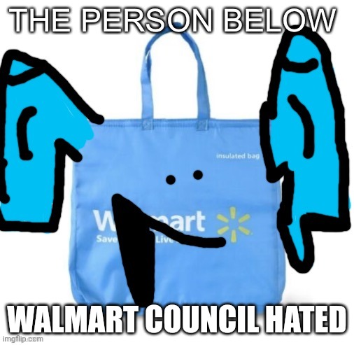 WALMART COUNCIL HATED | image tagged in walmart the person below | made w/ Imgflip meme maker
