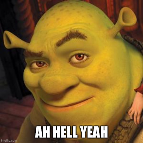 Shrek Sexy Face | AH HELL YEAH | image tagged in shrek sexy face | made w/ Imgflip meme maker