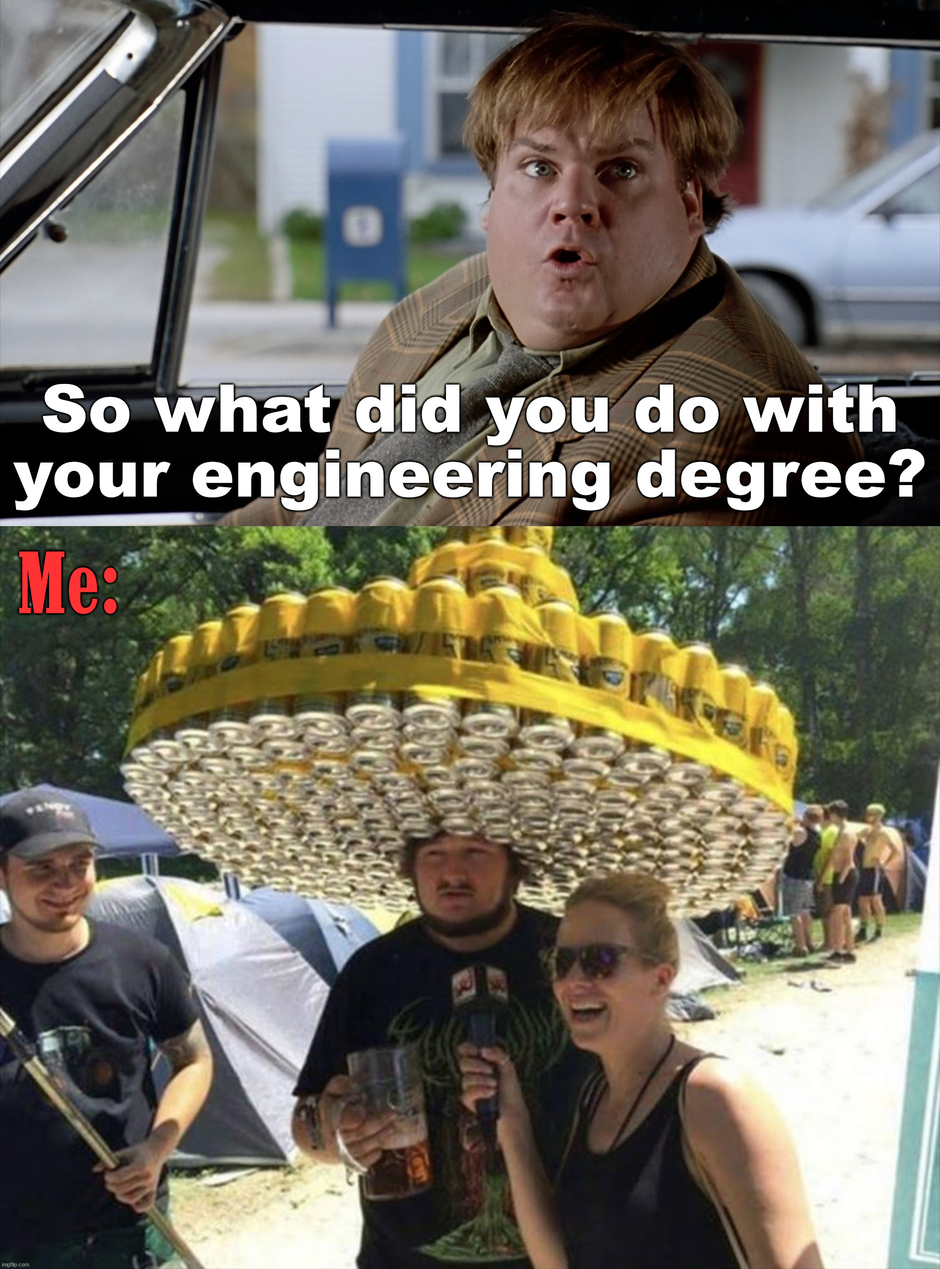 You got to use a degree if you get one. |  So what did you do with your engineering degree? Me: | image tagged in what did you do,engineering,degree,college | made w/ Imgflip meme maker