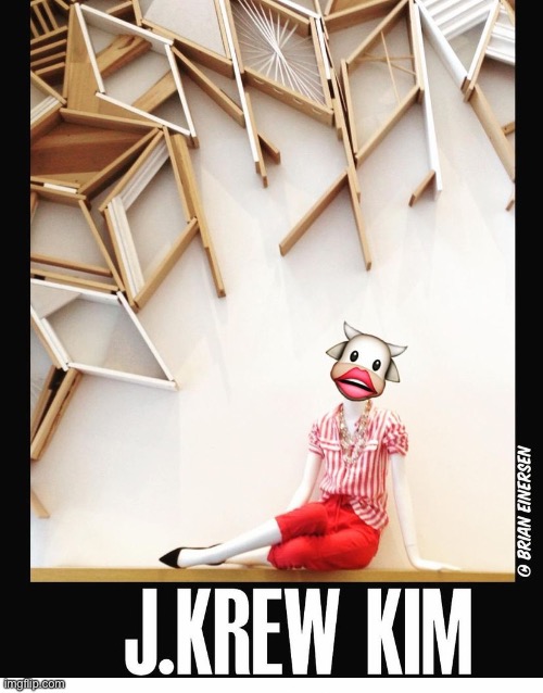 image tagged in fashion,window design,jcrew,kim kowdashian,emooji art,brian einersen | made w/ Imgflip meme maker