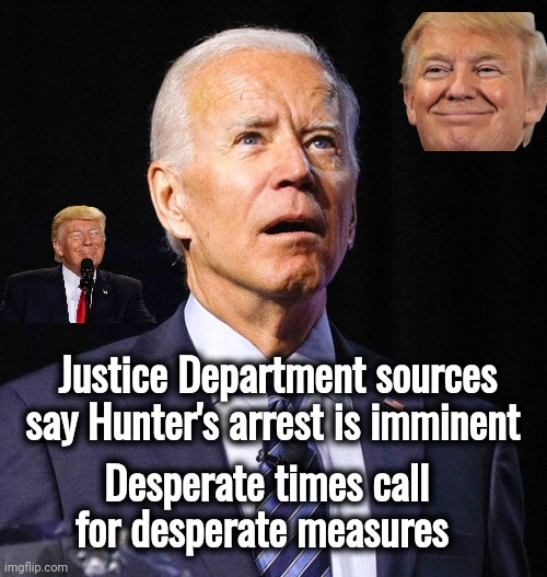 Rattling the Skeletons in the closet |  Justice Department sources say Hunter's arrest is imminent; Desperate times call for desperate measures | image tagged in joe biden,haunted,criminal minds,presidential alert,hitting the fan | made w/ Imgflip meme maker