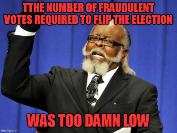 Too Damn High Meme | TTHE NUMBER OF FRAUDULENT VOTES REQUIRED TO FLIP THE ELECTION WAS TOO DAMN LOW | image tagged in memes,too damn high | made w/ Imgflip meme maker