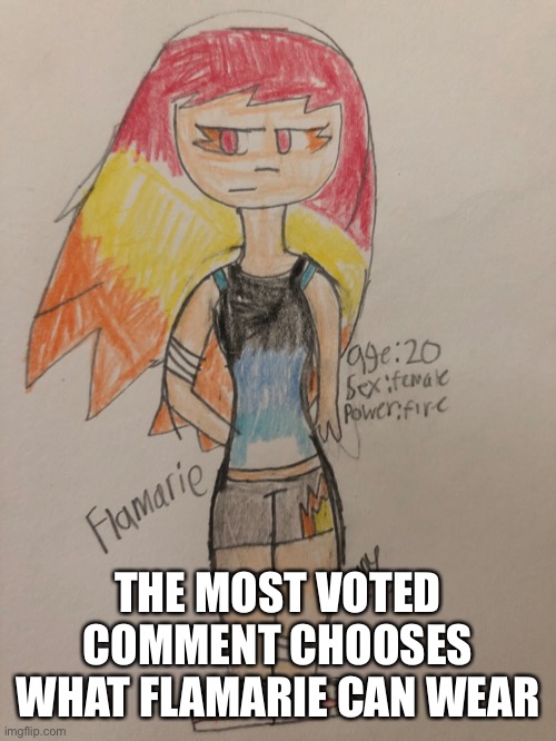 THE MOST VOTED COMMENT CHOOSES WHAT FLAMARIE CAN WEAR | made w/ Imgflip meme maker