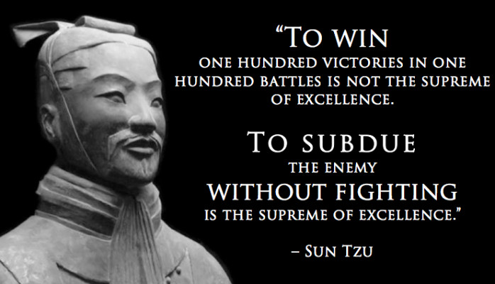 High Quality Sun Tzu quote win without fighting Blank Meme Template