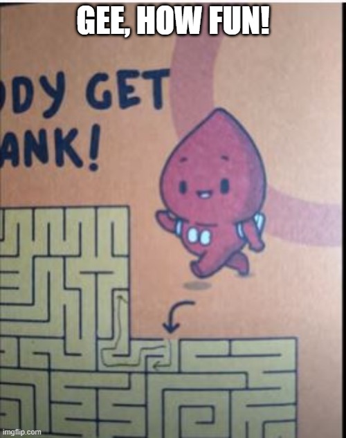 aMAZEing | GEE, HOW FUN! | image tagged in you had one job | made w/ Imgflip meme maker