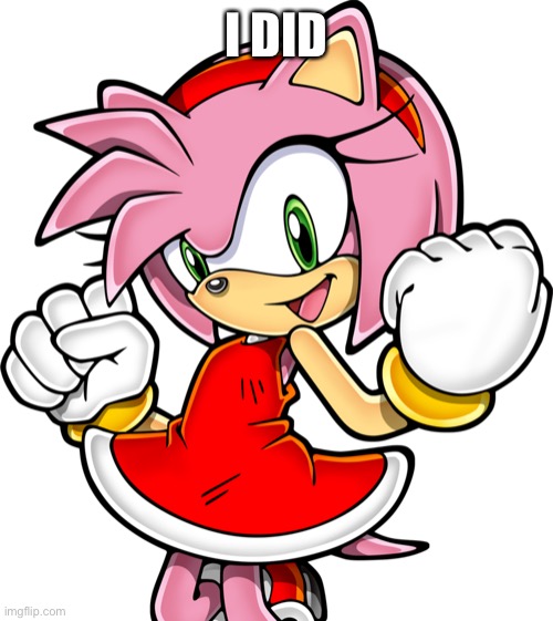 Amy Rose | I DID | image tagged in amy rose | made w/ Imgflip meme maker