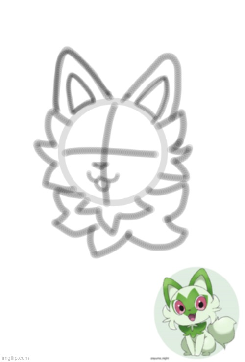 I’m drawing sprigatito bc y e s | image tagged in pokemom,art,why are you reading this | made w/ Imgflip meme maker