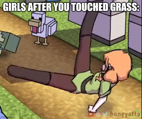 Girls when I x | GIRLS AFTER YOU TOUCHED GRASS: | image tagged in girls when i x | made w/ Imgflip meme maker