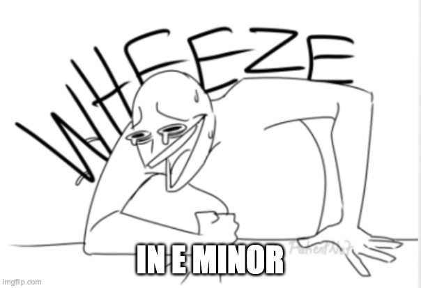 wheeze | IN E MINOR | image tagged in wheeze | made w/ Imgflip meme maker