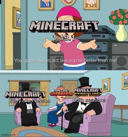 ‘‘Minecraft really has gone downhill since I’ve been gone” -Technoblade | made w/ Imgflip meme maker