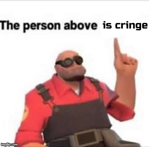 The person above | is cringe | image tagged in the person above | made w/ Imgflip meme maker