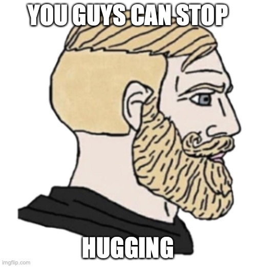 hugging gay stop it | YOU GUYS CAN STOP; HUGGING | image tagged in bromance | made w/ Imgflip meme maker