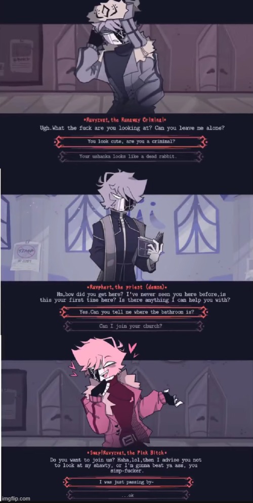 If different Ruv AU's were in a dating sim | made w/ Imgflip meme maker