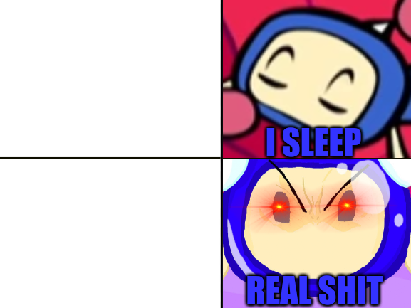 High Quality Sleeping Blue Bomber Blank Meme Template