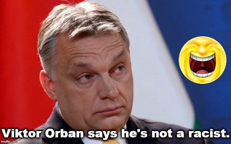  Viktor Orban says he's not a racist. | image tagged in orban,hungary,disgusting,nazi,racist,tucker carlson | made w/ Imgflip meme maker