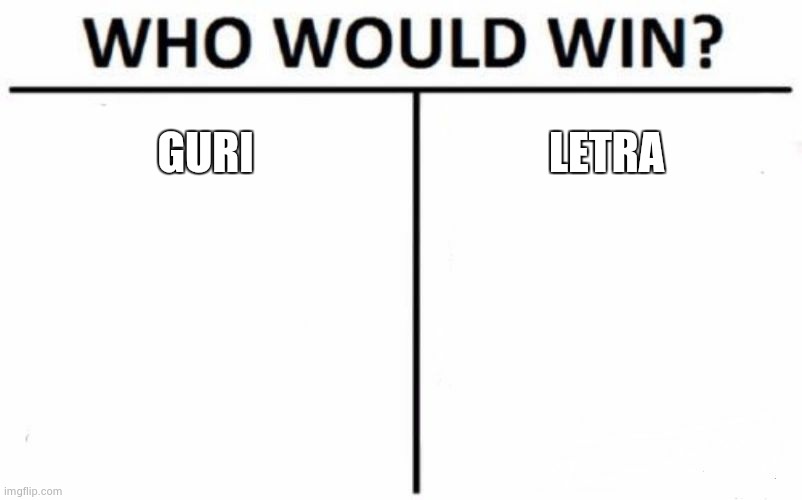 letra do të fitojë | GURI; LETRA | image tagged in memes,who would win | made w/ Imgflip meme maker