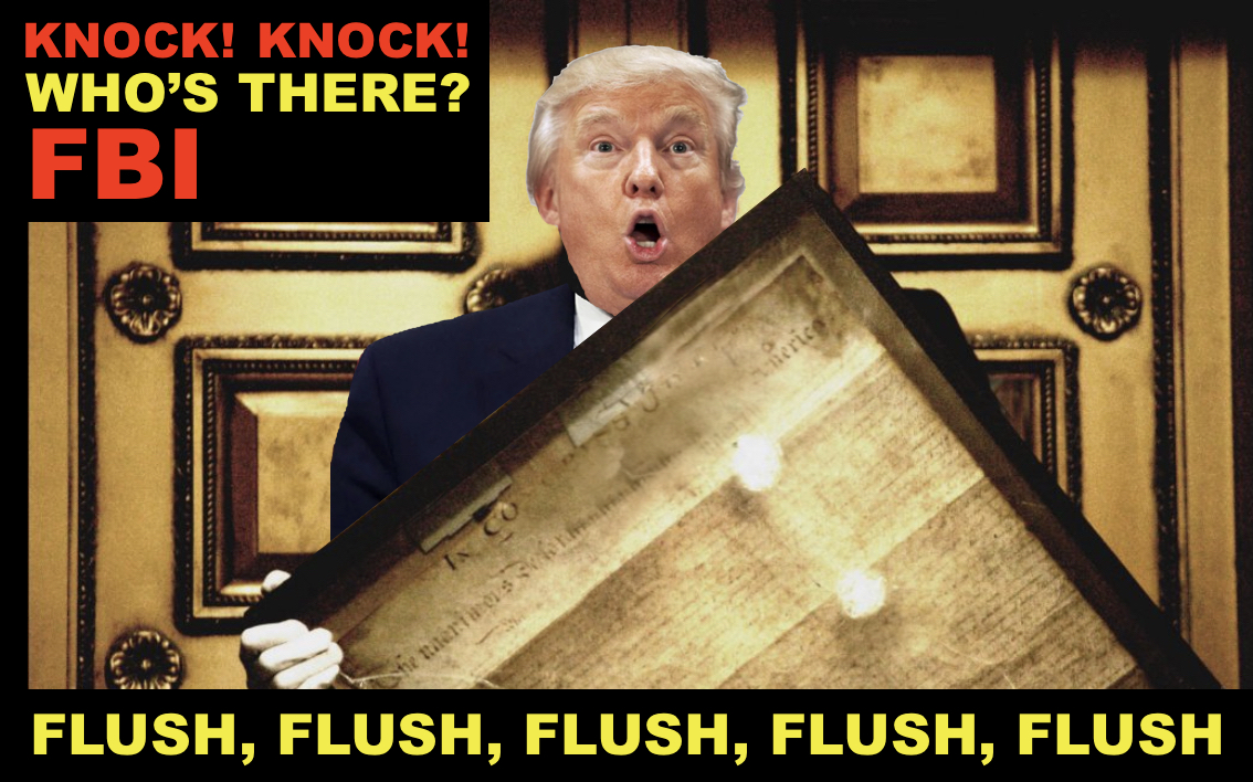 Knock Knock Who's There FBI Flush Flush Flush Meme Blank Meme Template