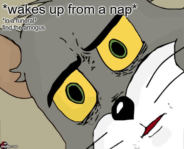 Unsettled Tom Meme | *wakes up from a nap*; *in a funeral*




find the amogus | image tagged in memes,unsettled tom | made w/ Imgflip meme maker