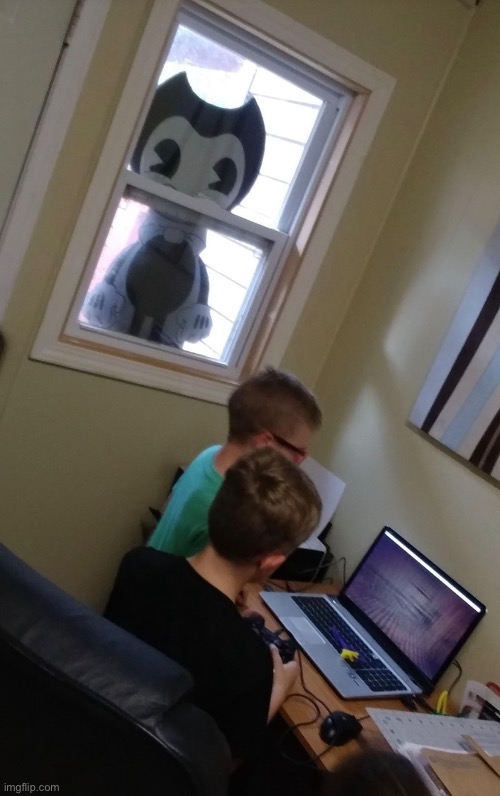 Mod Note: Bendy watching Neptune be like: | made w/ Imgflip meme maker