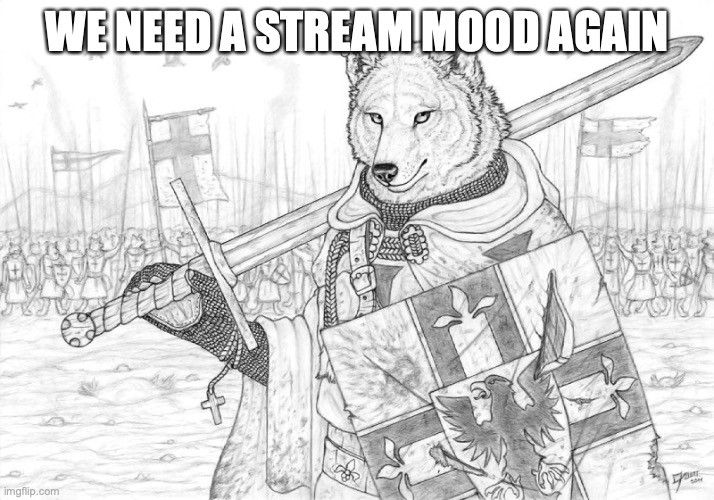 Fursader. | WE NEED A STREAM MOOD AGAIN | image tagged in fursader | made w/ Imgflip meme maker