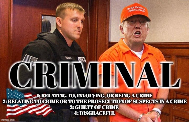 CRIMINAL | 1: RELATING TO, INVOLVING, OR BEING A CRIME
2: RELATING TO CRIME OR TO THE PROSECUTION OF SUSPECTS IN A CRIME
3: GUILTY OF CRIME 
4: DISGRACEFUL; CRIMINAL | image tagged in criminal,suspect,guilty,disgraceful,crime,prosecution | made w/ Imgflip meme maker