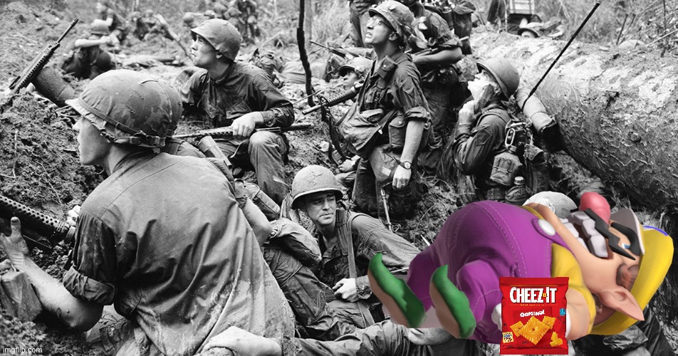 Wario dies while eating a Cheez-it bag during the Vietnam War.mp3 | made w/ Imgflip meme maker
