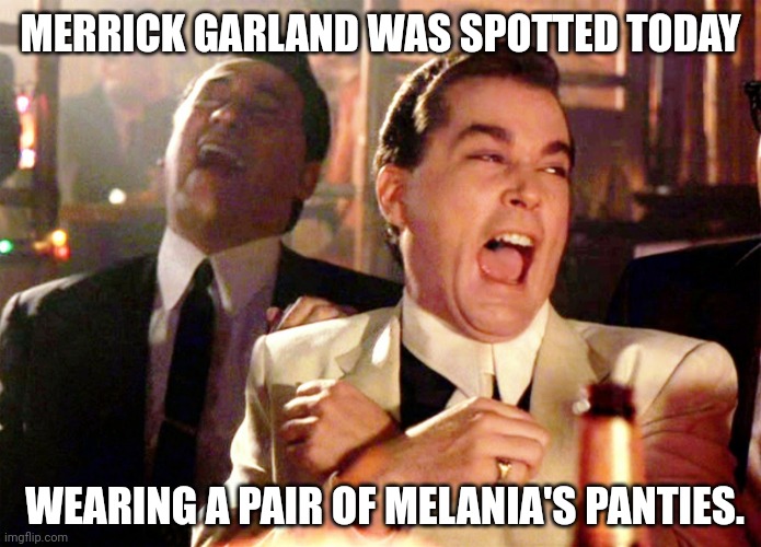 Creeps. | MERRICK GARLAND WAS SPOTTED TODAY; WEARING A PAIR OF MELANIA'S PANTIES. | image tagged in memes,good fellas hilarious | made w/ Imgflip meme maker