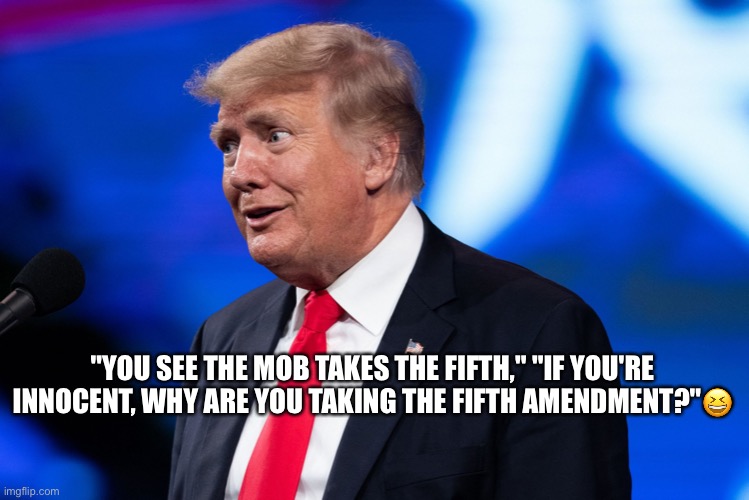 Trump Pleads the 5th Fifth Amendment in NY investigation! - Imgflip