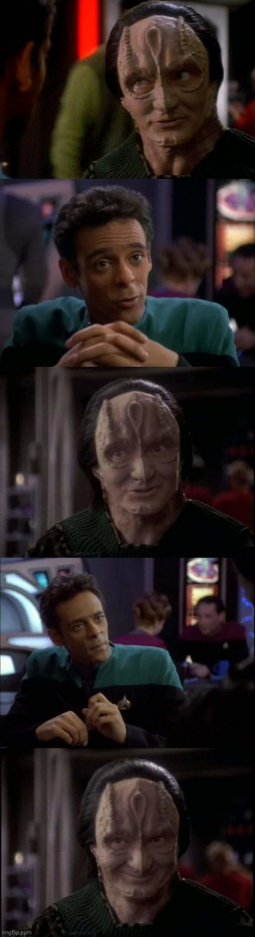 Garak and Bashir 5 panel Blank Meme Template