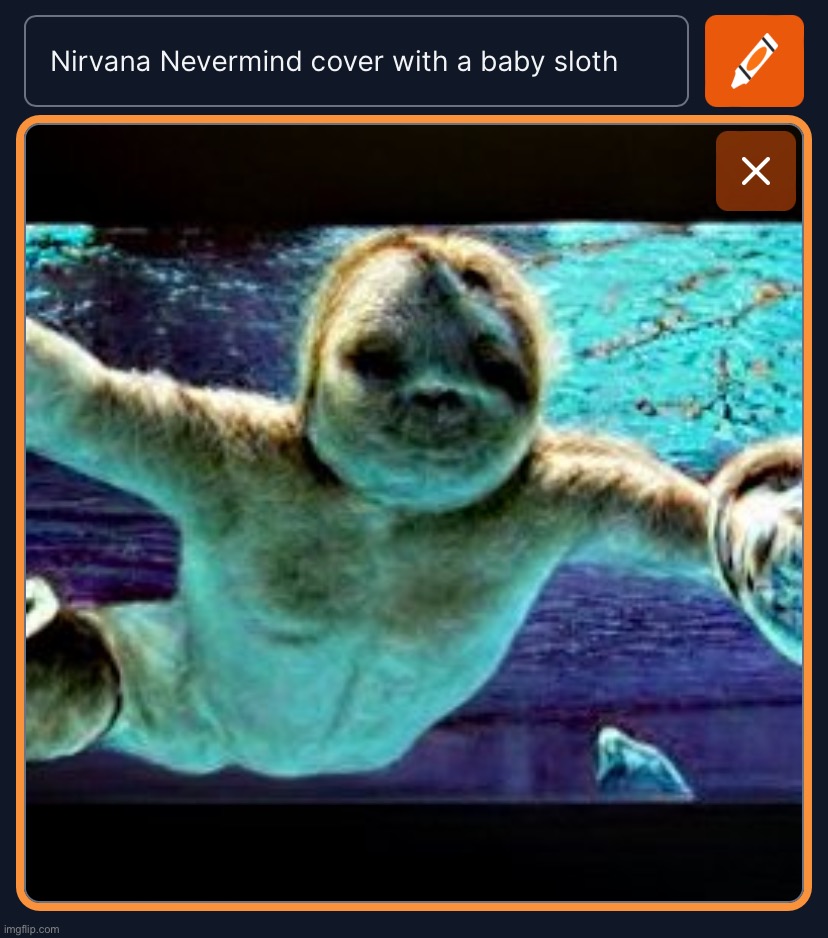 Nirvana Nevermind cover with a sloth | image tagged in nirvana nevermind cover with a sloth | made w/ Imgflip meme maker