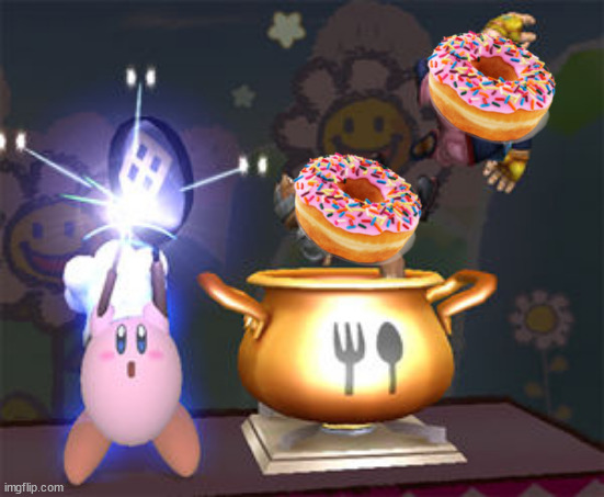 cook kirby makes some donuts for you | image tagged in cooking kirby | made w/ Imgflip meme maker