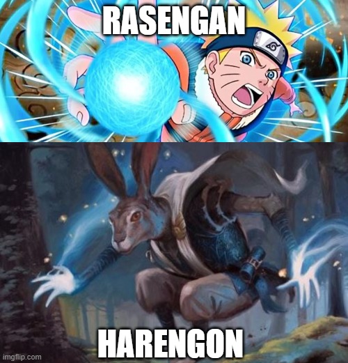 Witchlight 5e | RASENGAN; HARENGON | image tagged in dnd,naruto,harengon,5e,dungeons and dragons,witchlight | made w/ Imgflip meme maker