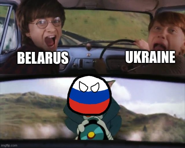 russia | UKRAINE; BELARUS | image tagged in tom chasing harry and ron weasly | made w/ Imgflip meme maker