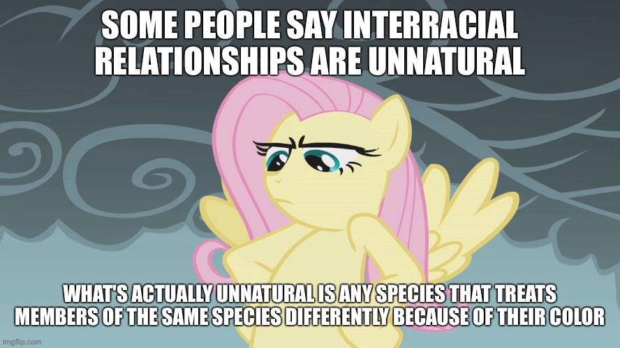 SOME PEOPLE SAY INTERRACIAL RELATIONSHIPS ARE UNNATURAL; WHAT'S ACTUALLY UNNATURAL IS ANY SPECIES THAT TREATS MEMBERS OF THE SAME SPECIES DIFFERENTLY BECAUSE OF THEIR COLOR | made w/ Imgflip meme maker