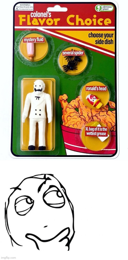 Colonel's flavor choice | image tagged in hmmm,flavor,flavors,choice,memes,fake product | made w/ Imgflip meme maker