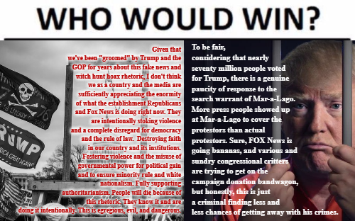 High Quality Who Would Win post-Mar-a-Lago Blank Meme Template
