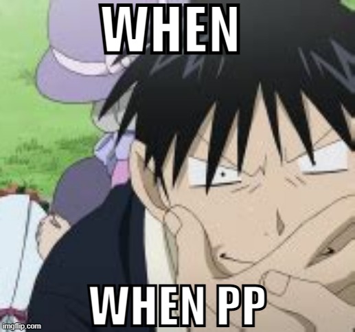 Roy Mustang | WHEN; WHEN PP | image tagged in roy mustang | made w/ Imgflip meme maker