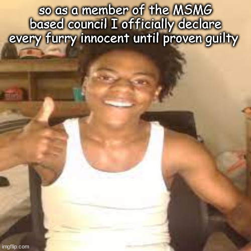 also good temp | so as a member of the MSMG based council I officially declare every furry innocent until proven guilty | made w/ Imgflip meme maker