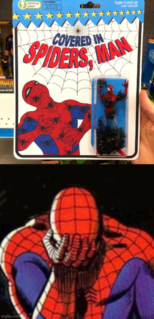 Spiders | image tagged in memes,sad spiderman,spider,spiders,spiderman,fake product | made w/ Imgflip meme maker