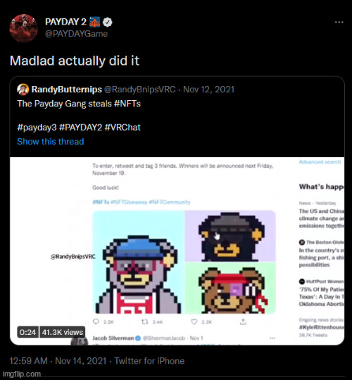 THAT'S THE OFFICIAL PAYDAY 2 TWITTER ACCOUNT LMAOJASDUGHAWYDGASD | made w/ Imgflip meme maker