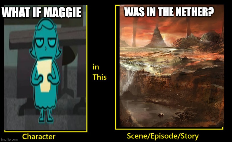 What if... | WAS IN THE NETHER? WHAT IF MAGGIE | image tagged in what if this character was in episode/scene meme | made w/ Imgflip meme maker